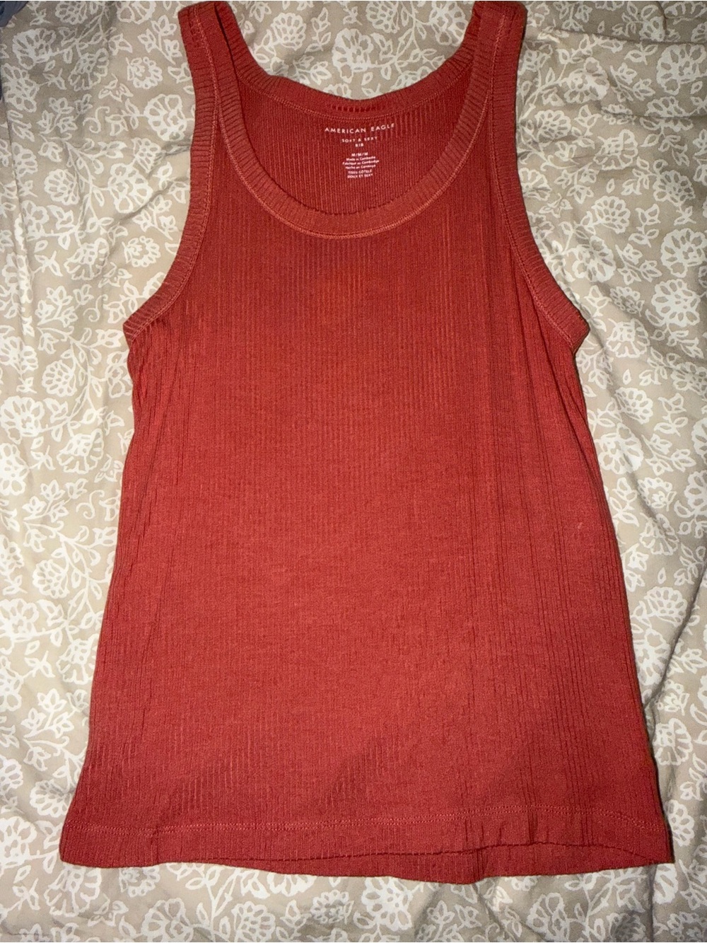 American Eagle Outfitters Rust Red Ribbed Tank